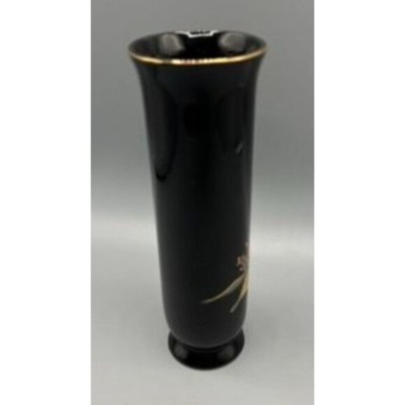 Vintage‎ Otagiri Vase Japan Black & Gold Ceramic Starfish Shells - Picture 4 of 7